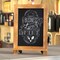 Canterbury 9.5" x 14" Torched Wood Tabletop Magnetic Chalkboard Sign with Metal Scrolled Legs, Hanging Wall Chalkboard, Countertop Memo Board